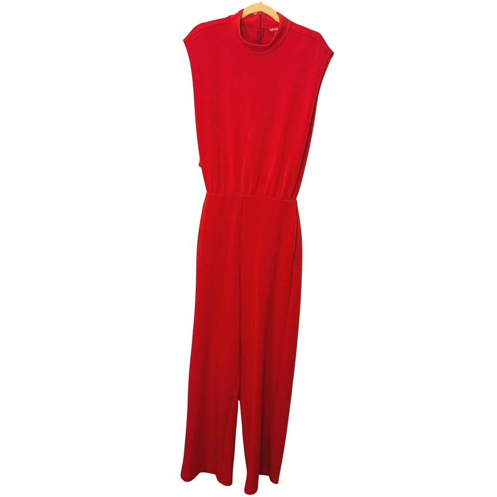 SPANX Air Essentials Sleeveless Jumpsuit Red One Piece Women's SZ M Comfort